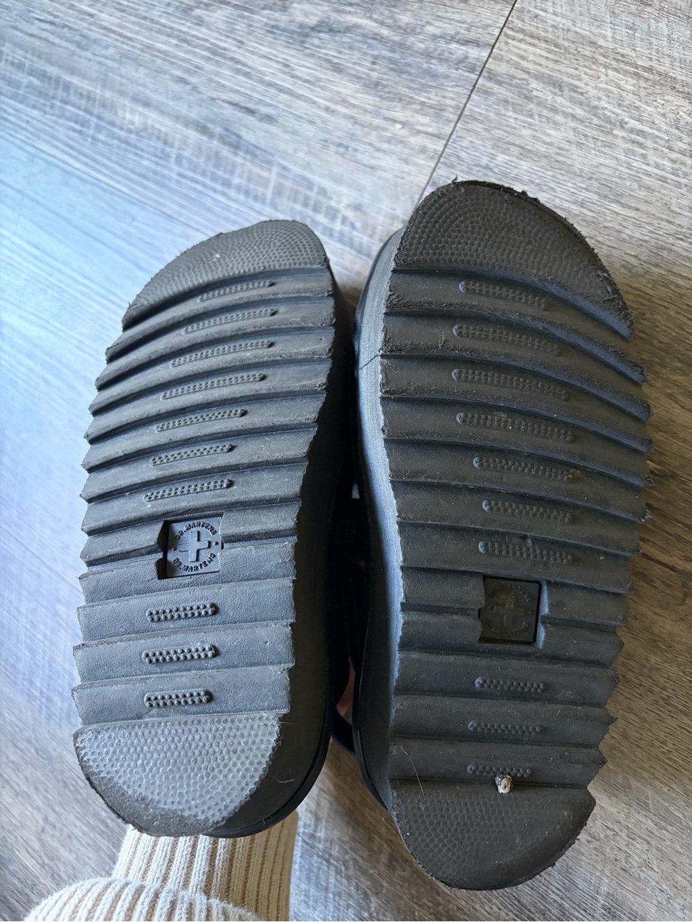 Dr. Martens Black Platform Crisscross Buckle Sandals - Picture 3 of 4